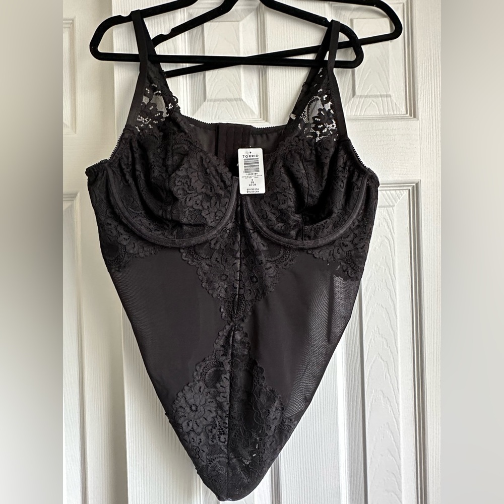 Torrid Black Lacy Bodysuit (Lingerie)